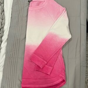 Talbots T by Talbots Pink and White Ombre Long Sleeve Top